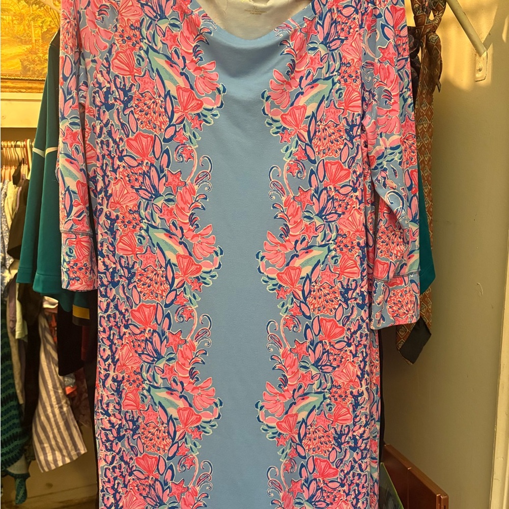 Lilly Pulitzer Blue and Pink Floral Dress